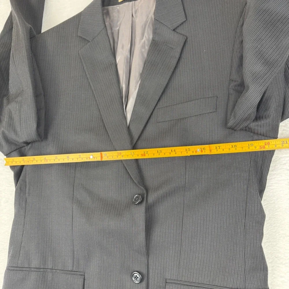 JOE Joseph Abboud Blazer Mens 40R Charcoal Grey Pinstripe 100% Wool Sport Coat